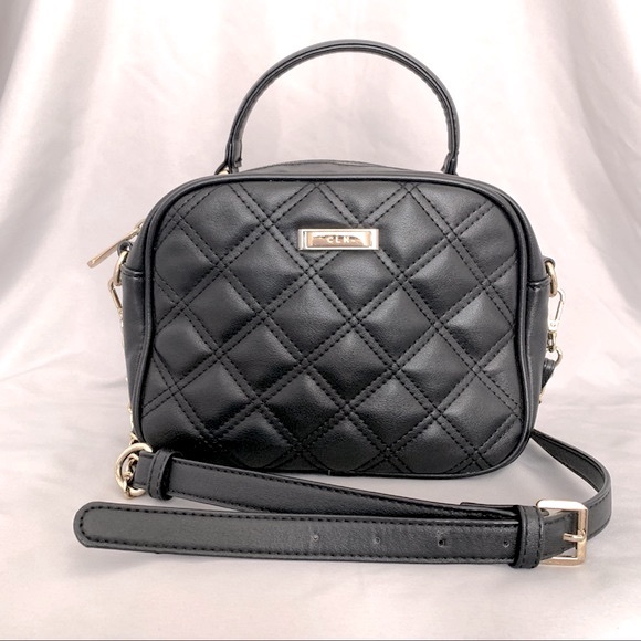 Quilted Box Chain Belt Buckle Leather Crossbody Bag in Black, Gold - Accessories - Picture 7 of 7